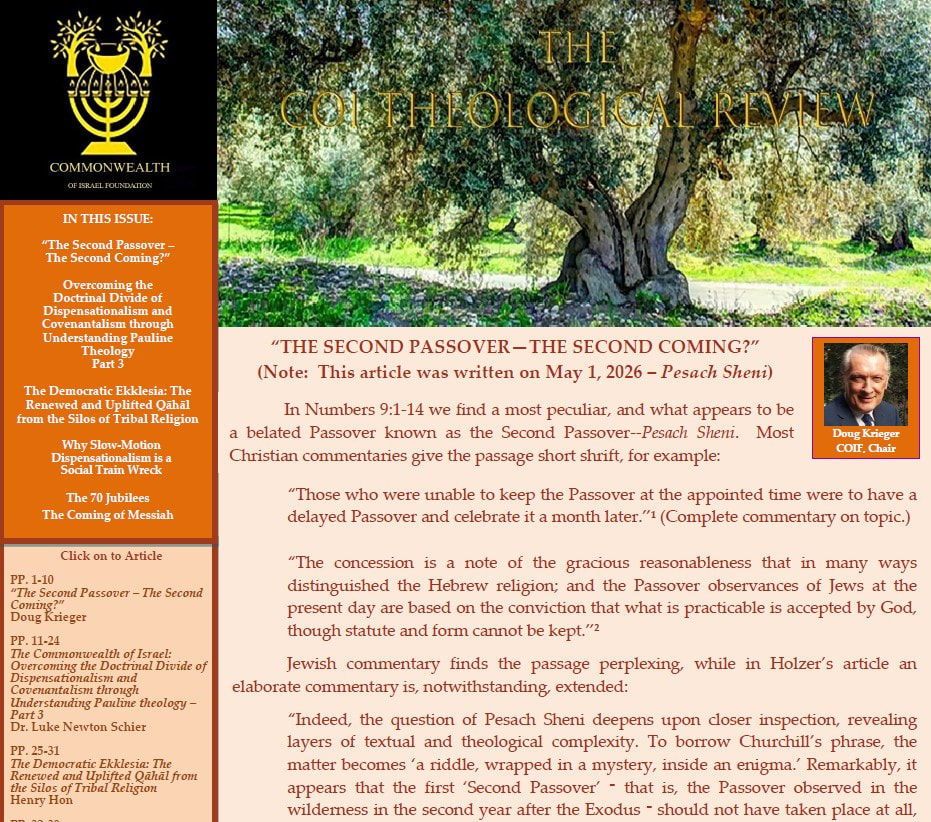 The COI Theological Review Spring 2026 Vol. 4 Issue 1